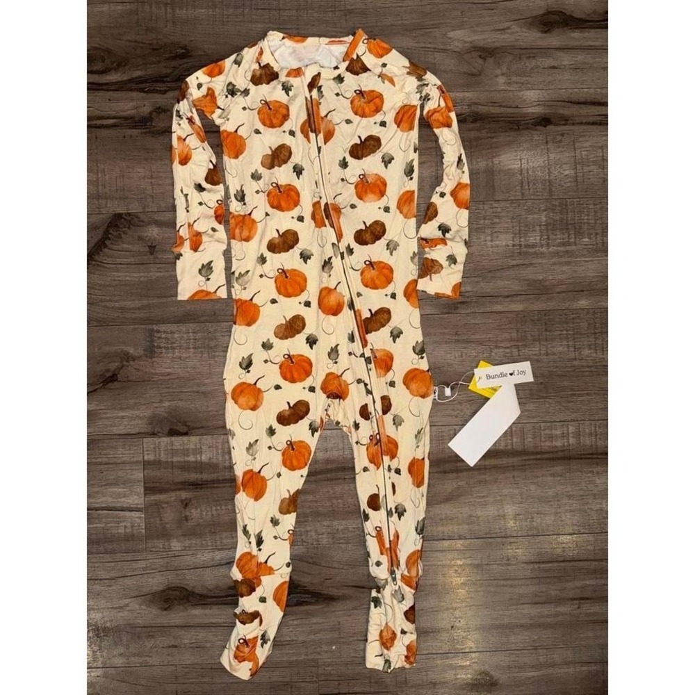 NWT Bundle of‎ Joy 2T Bamboo Pumpkin Zippy Pajama Soft Fall Harvest Thanksgiving